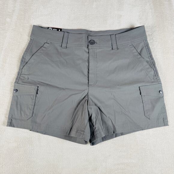 Eddie Bauer Shorts Women 14 Gray Cargo Pocket Short 5" Inseam Outdoor Hiking NWT - Picture 1 of 11